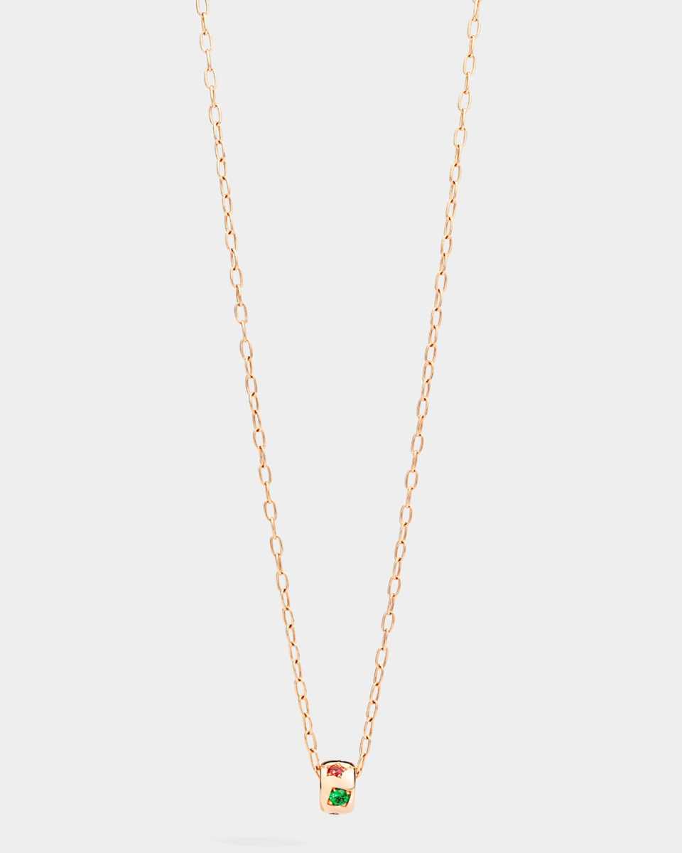 18K Rose Gold Iconica Fancy-Set Multi Gemstone Pendant Necklace